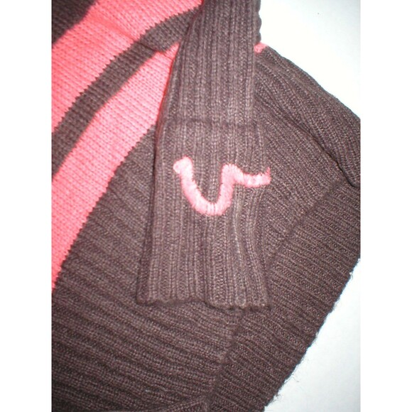 New Womens NWT $205 Eugenes S Brown Orange Mohair Sweater Stripes Pullover Long - Picture 8 of 11